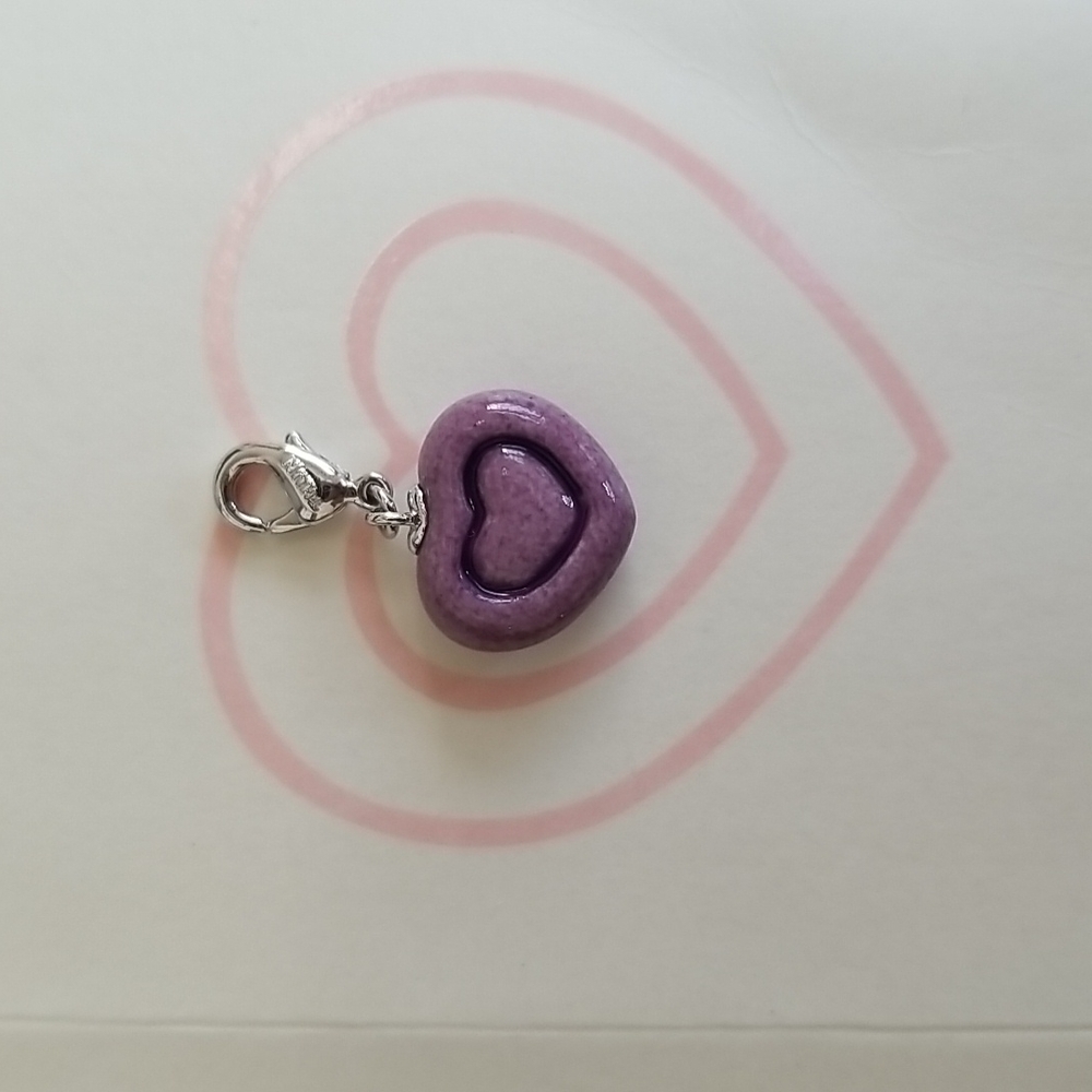 *2/$26* Thun heart charm (purple)